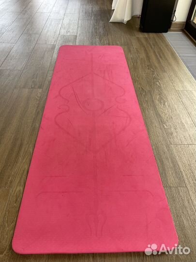 Фитнес коврик спортивный розовый