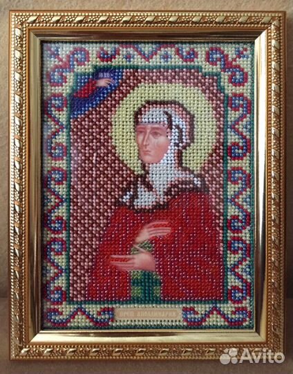 Икона бисером Преподобная Аполлинария