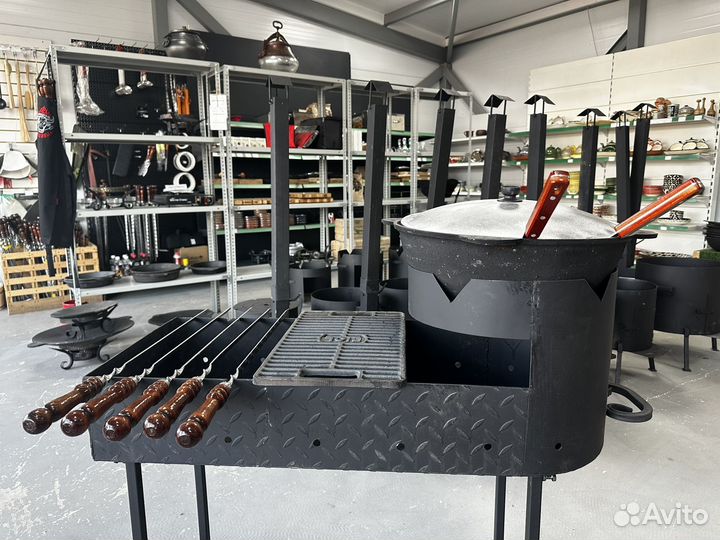 Мангал с местом для казана