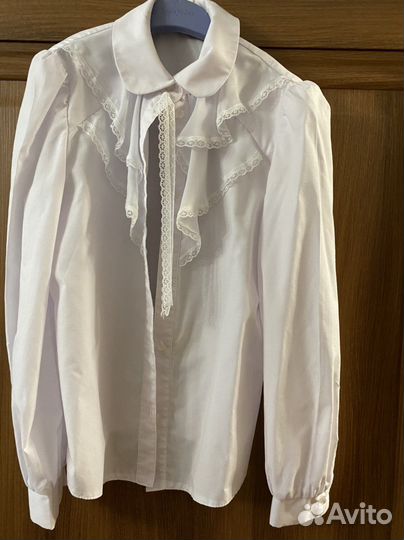 Рубашка белая для девочки, раз 158, нарядная