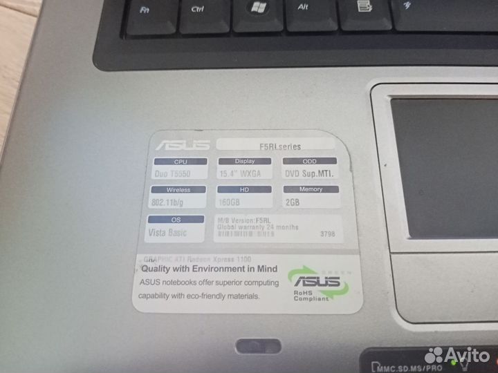 Ноутбук asus F5RL series