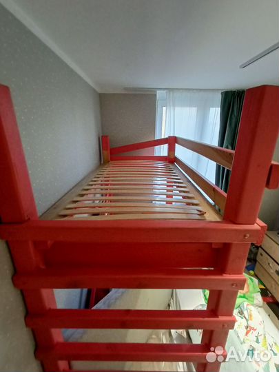 Детская кровать чердак из массива сосны