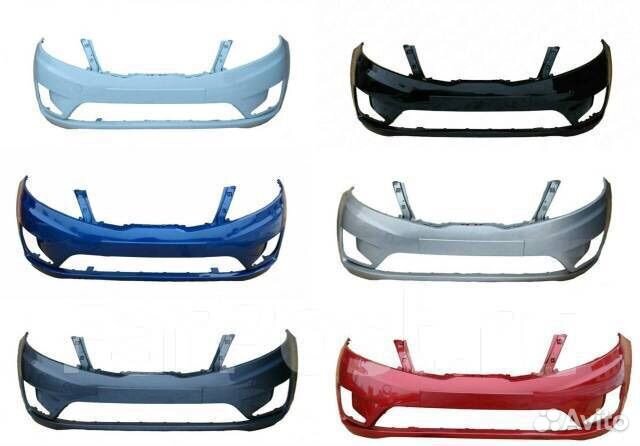 Передний бампер kia rio 3 серебристый