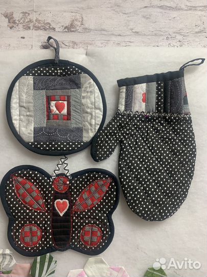 Набор прихваток в стиле пэчворк