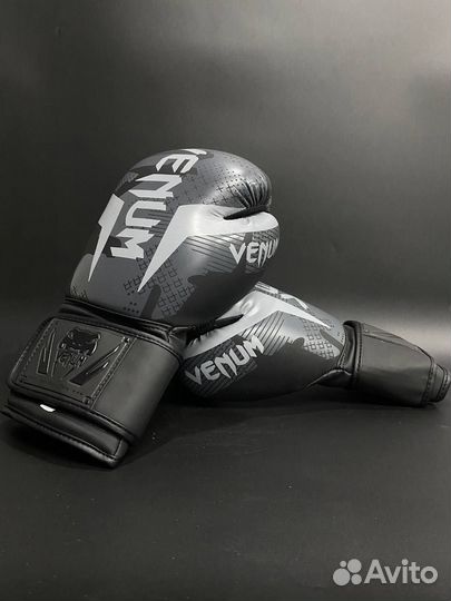 Боксерские перчатки Venum Army Grey кож