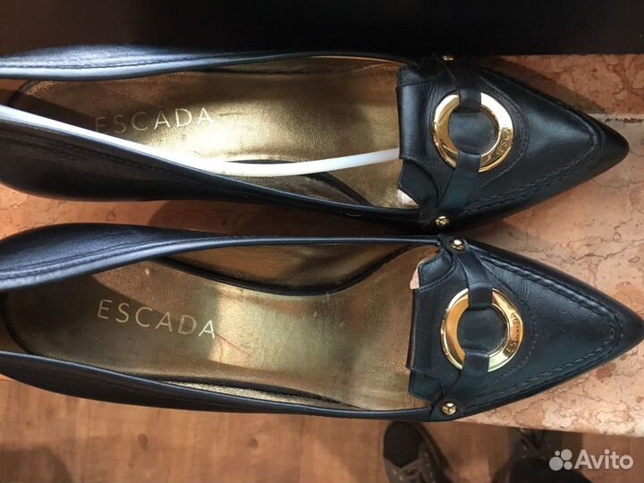 Чёрные кожаные туфли Escada, 39.5, Италия