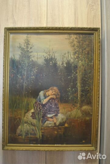 Картина маслом На Холсте Аленушка 1950 е