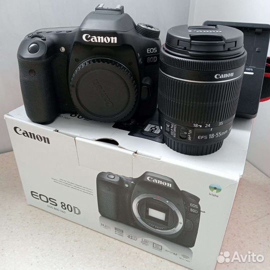 Зеркальный фотоаппарат canon80d kit 18-55 mm STM