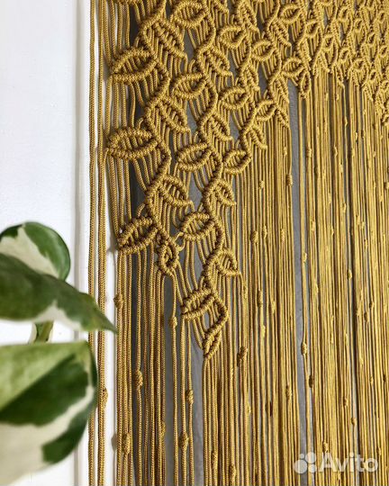 Макраме штора листья эко декор