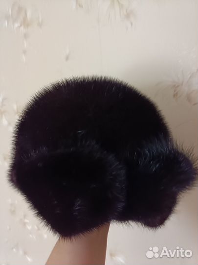 Шапка норковая женская ушанка