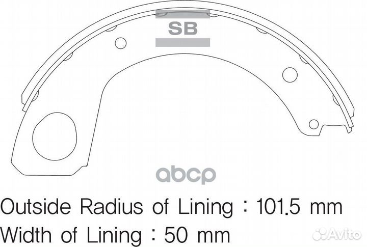 SA122 колодки барабанные ручника 1 колодка Hyu
