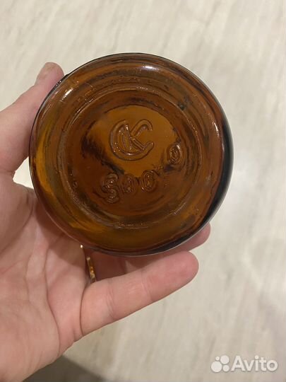 Банка с крышкой цветное стекло СССР