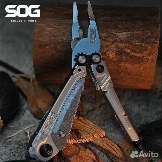 Мультитул SOG Reactor Damascus RC1001 + чехол бита