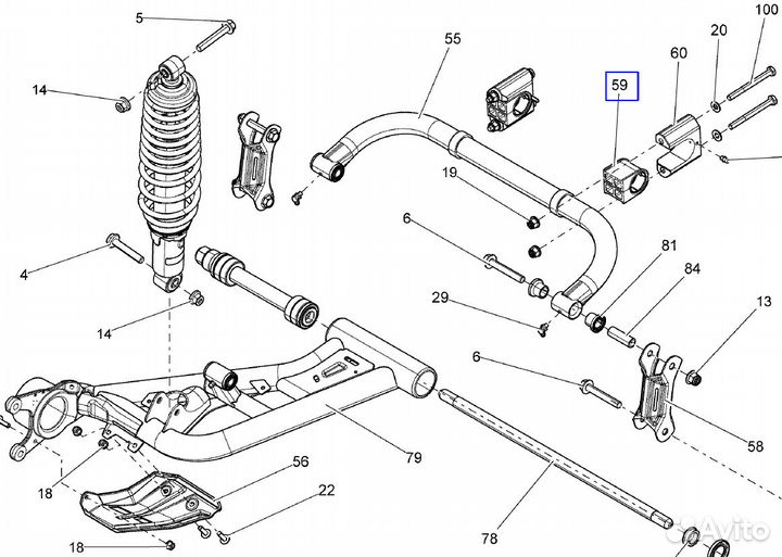 Втулка заднего стабилизатора для квадроцикла BRP