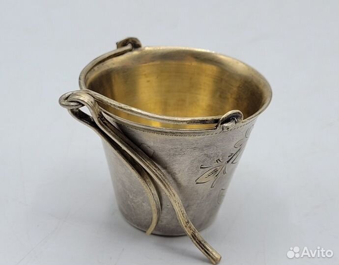 Ситечко для чая мельхиор позолота штихель Цветы