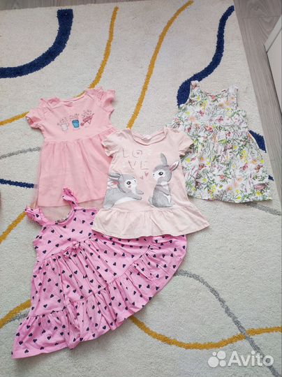 Большой пакет одежды на девочку 98