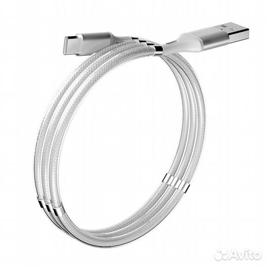 Кабель magnet, USB 2.0 - Type-C, 1.2м, 2.1A, olmio