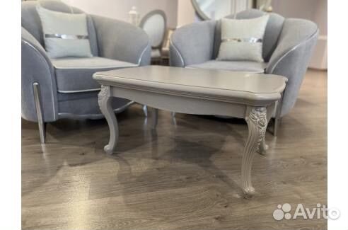 Столик прямоугольный мокко серый камень