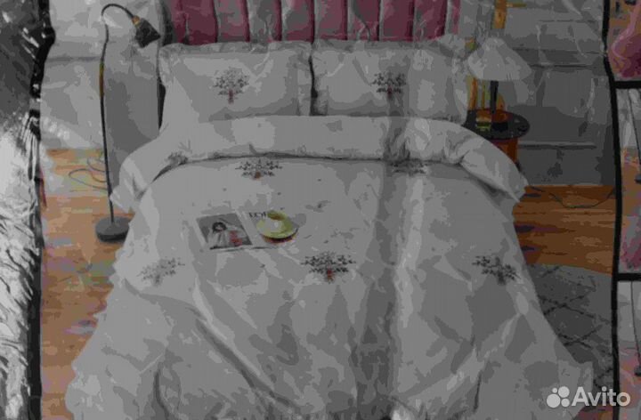 Постельное белье евро с готовым одеялом