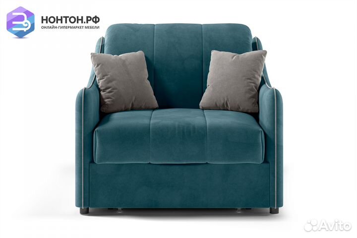 Кресло аккордеон Эско синее / серо-бежевое