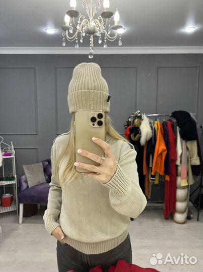 Шапка кашемировая варежки