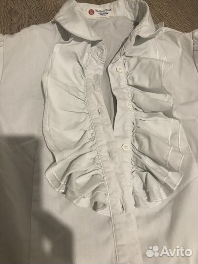 Рубашка для девочки 146 button blue