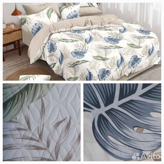 Кпб с одеялом зима-лето Поплин, Сатин, новое