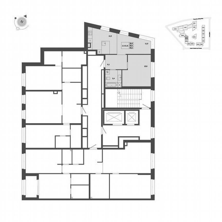 2-к. квартира, 50,6 м², 2/9 эт.