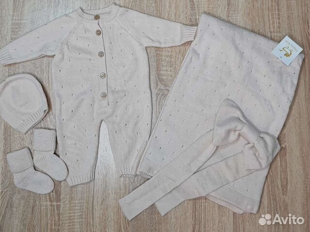 Вязаный комплект на выписку, весна /осень