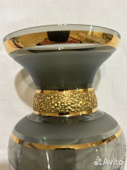 Винтаж: Ваза Богемия Чехословакия с позолотой