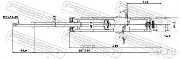 Амортизатор зад прав лев Febest 547 6R0955453G