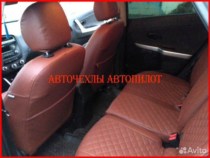 Чехлы Автопилот Kia Ceed 3 из экокожи шоколадные