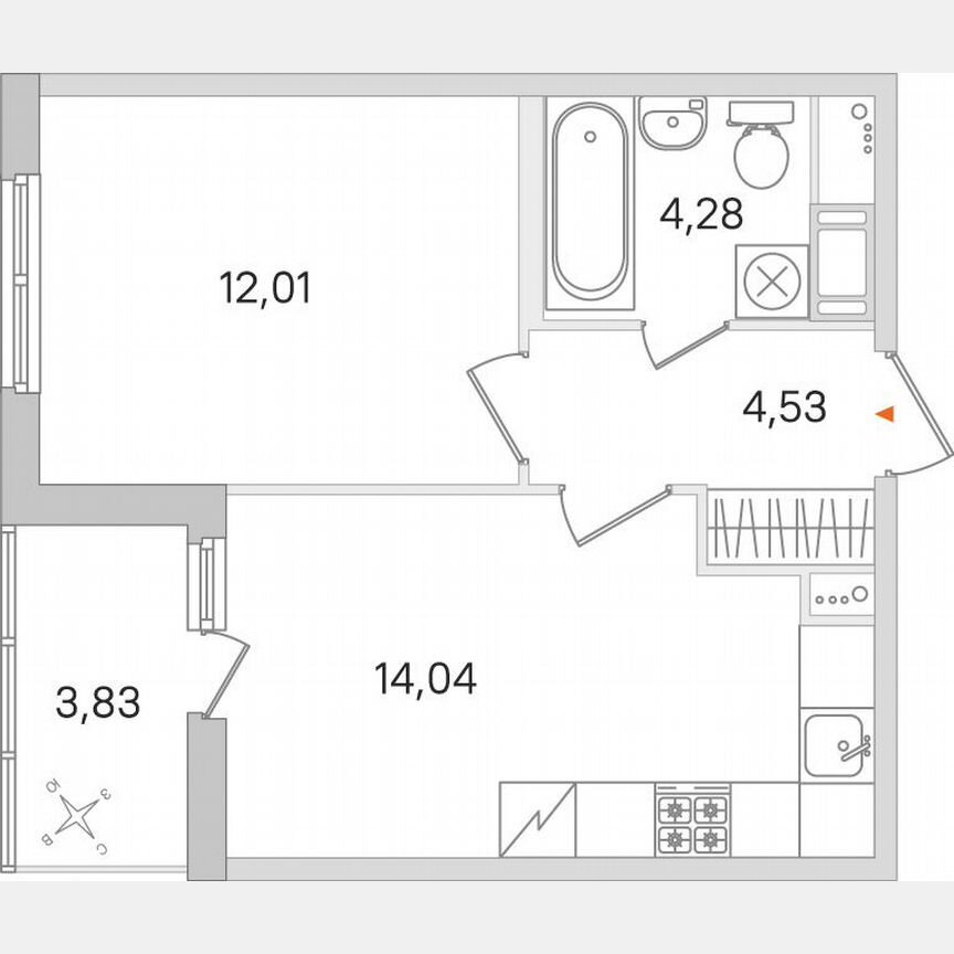 1-к. квартира, 36,8 м², 8/8 эт.