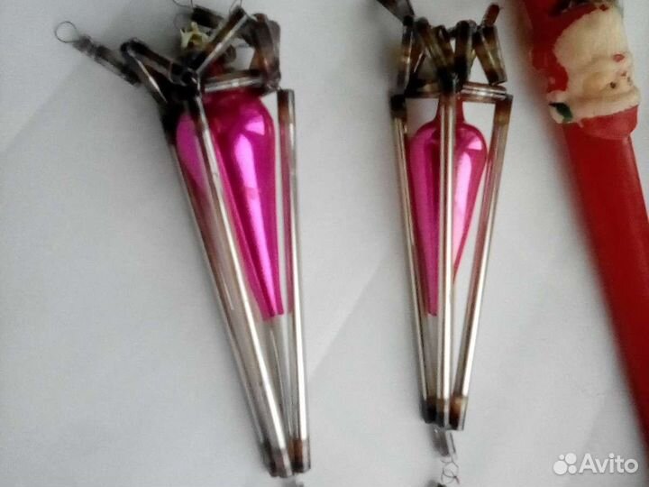 Ёлочные игрушка ракета спутник стеклярус СССР