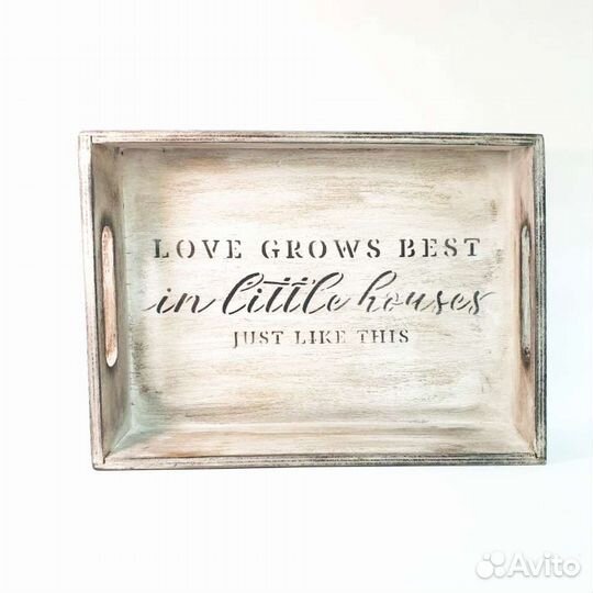 Поднос деревянный с ручками для подачи