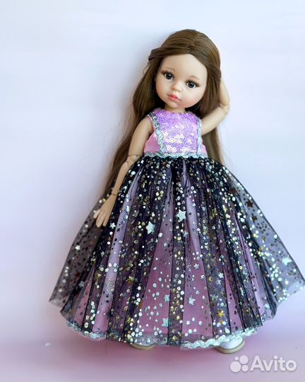 Платье новогоднее для куклы Паола Рейна 34 см