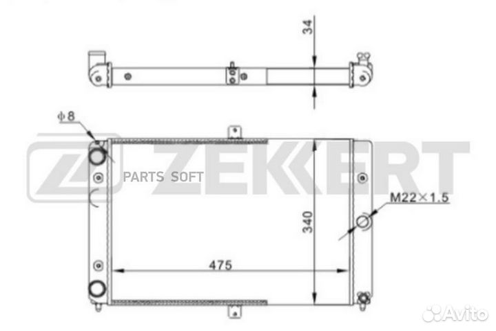 Радиатор охлаждения двигателя LADA Samara (2108, 2