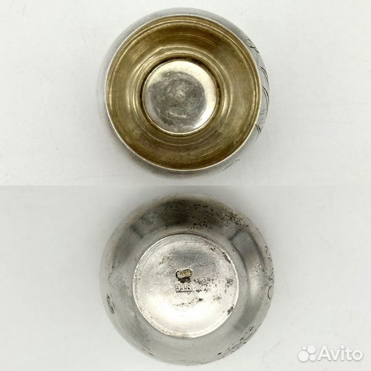 Солонка чугунок серебро 84 проба, 25,4 грамм