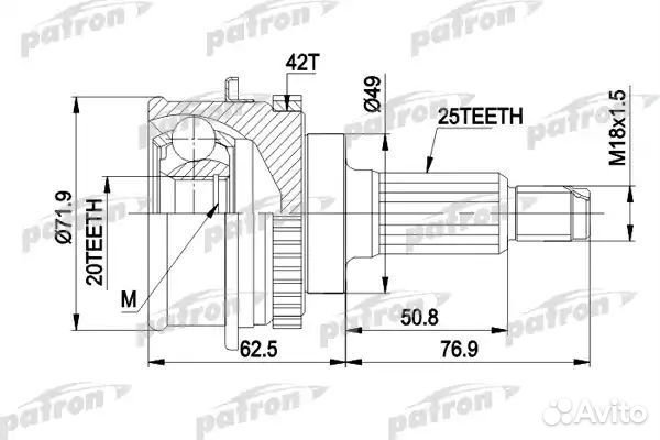 Шрус наружн к-кт 25x49x20 suzuki: baleno 1.6i 1