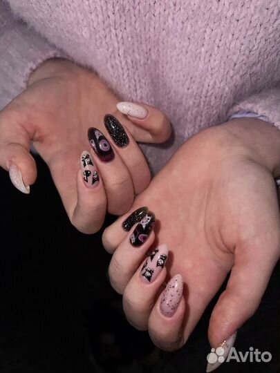 Маникюр наращивание покрытие гель-лак