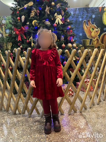 Новогоднее бархотное платье hm