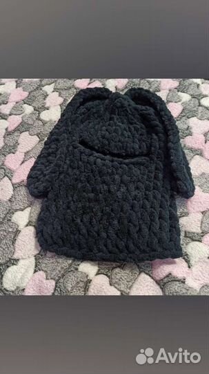 Балаклава вязаная с ушками