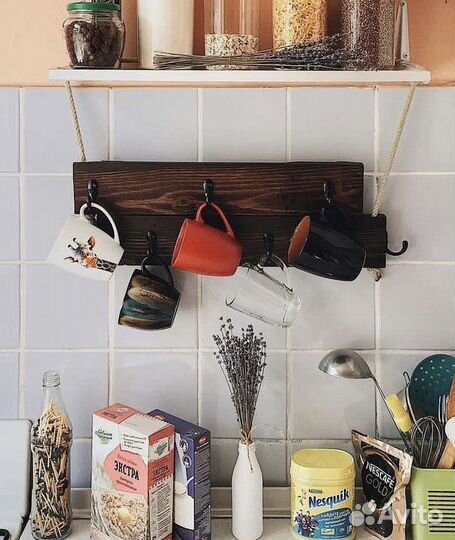 Вешалка деревянная в стиле лофт