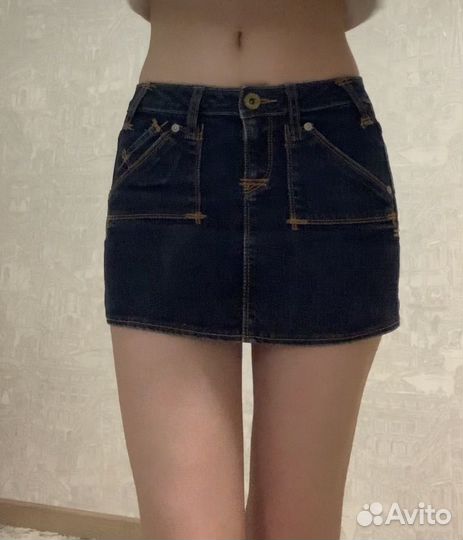 Джинсовая мини-юбка