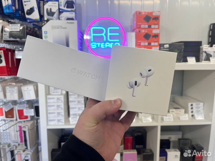 Комплект Apple Watch9 Series Silver + AirPods PRO2