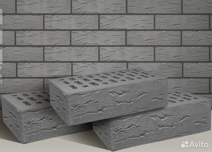 Кирпич облицовочный серый