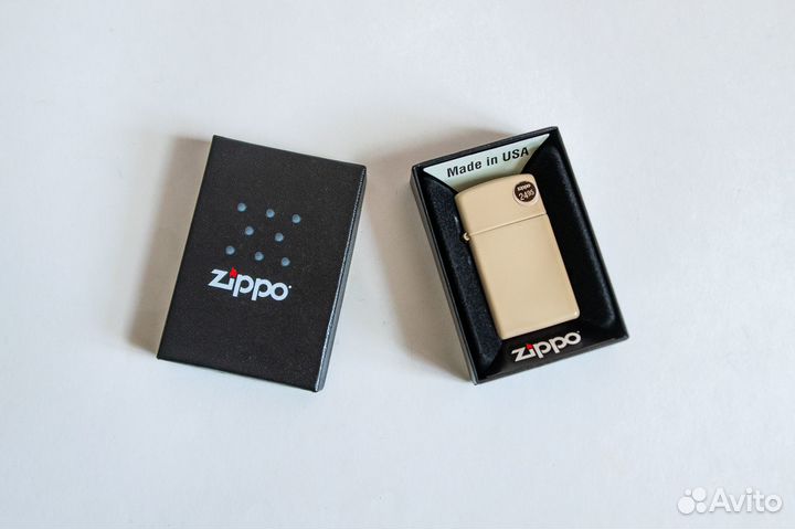 Новая зажигалка Zippo Flat Sand Slim