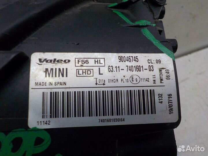 Фара левая на Mini Hatch F55/F56 63117401601