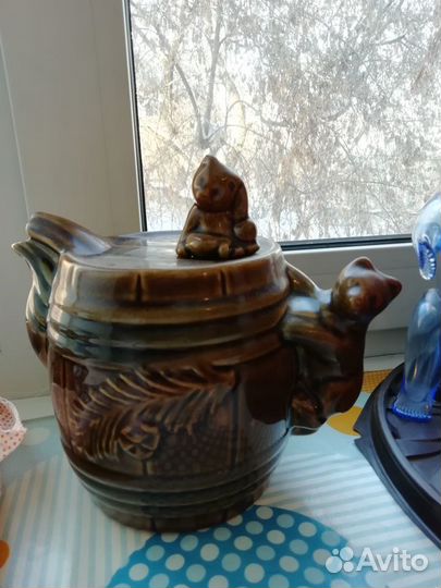 Графин-бочонок керамический Медведи СССР
