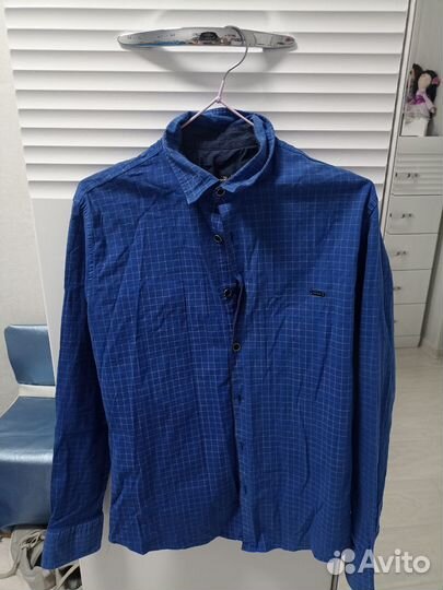 Рубашка мужская синяя